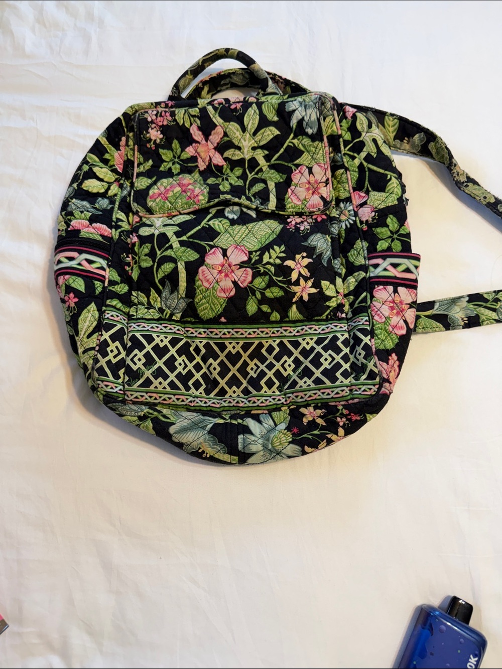 Vera Bradley retired botanica pattern quilted Backpack-Some wear as show